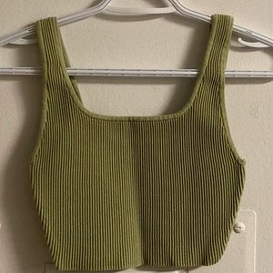 Babaton sculpt knit tank (matcha green)